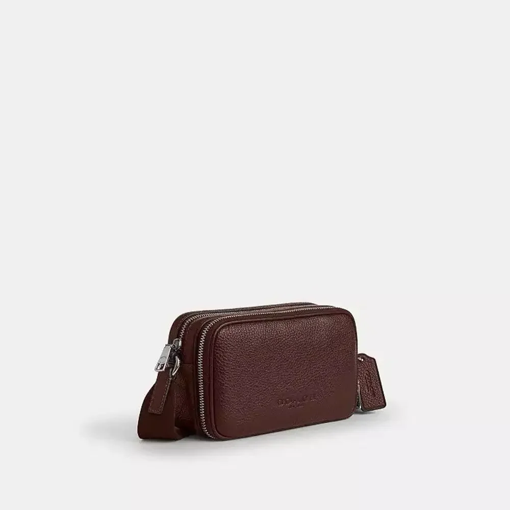 NWT Coach Colton Crossbody Bag 19 Maple Silver CET66 Pebble Leather